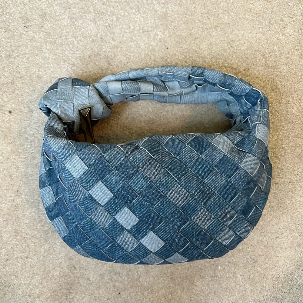 Bottega Veneta Denim leather mini Jodie bag blue - Picture 1 of 8